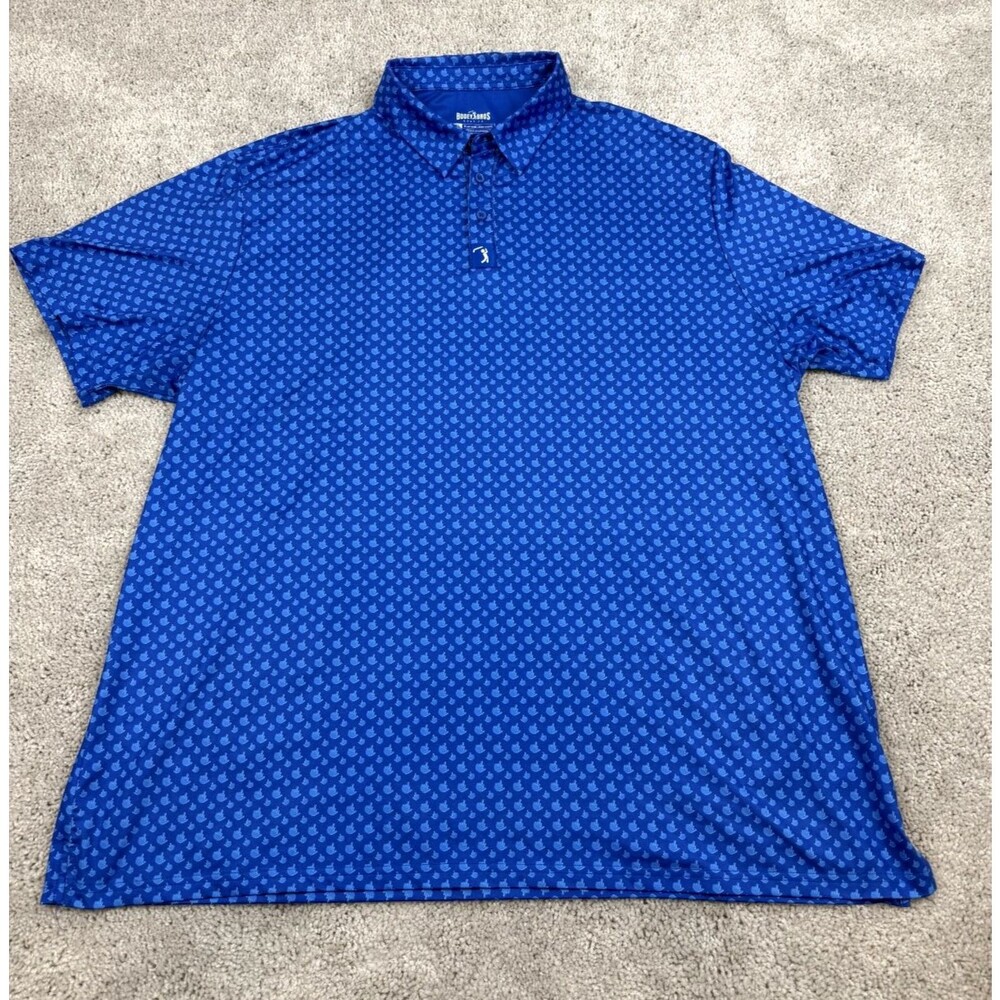 Bogey Bros Golf Co Mens Polo 3XL Blue Polyester Stretch Performance Golf Shirt